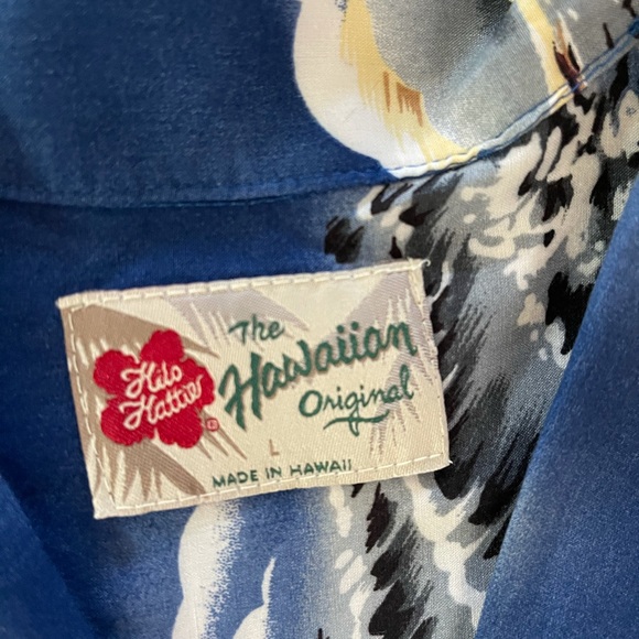 Hilo Hattie Hawaii Aloha Guitar Rayon Shirt, sz L - Picture 5 of 10